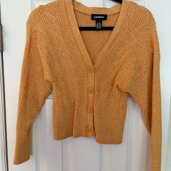 Express Sweaters - Express Women's Vibrant Orange Cardigan